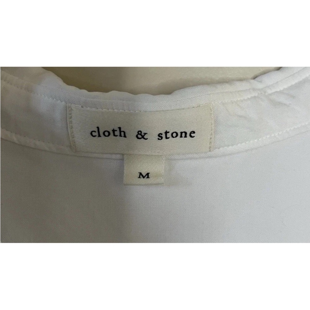 Anthropologie Cloth & Stone Long Sleeve White Button Up High Low Size M EUC Boho - Picture 5 of 8